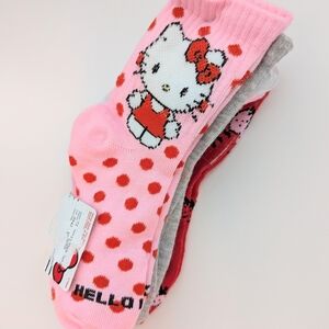Hello Kitty 5 Pack/Pair Kids Crew Socks - 5 Different Designs
